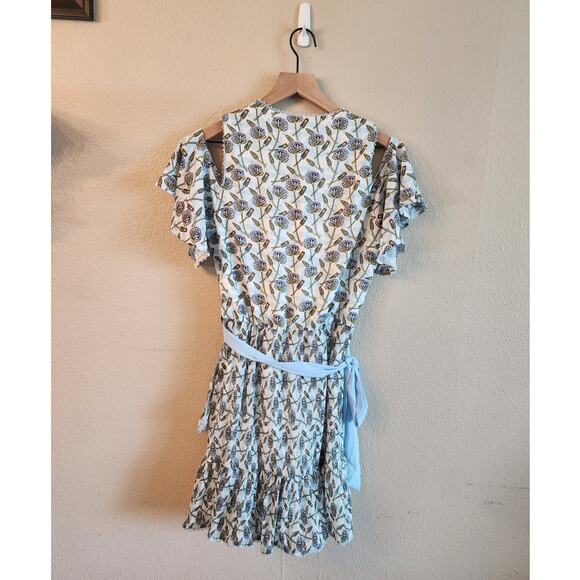 Anthropologie Foxiedox NWT Blue Lexie Cold Shoulder Wrap Dress SZ Small - Picture 3 of 10